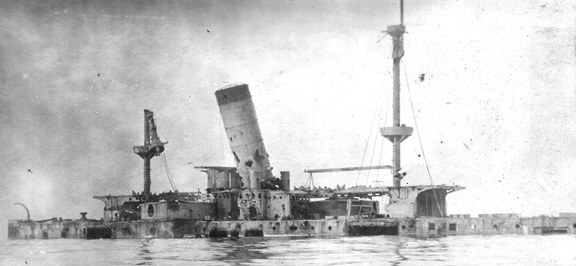 San Marcos (Texas), circa 1911, after being used as a target ship.