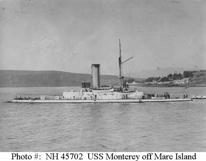Off the Mare Island Navy Yard, California, during the 1890s. Copied from the Journal of Naval Cadet C.R. Miller, USN, page 51. U.S. Naval Historical Center Photograph.