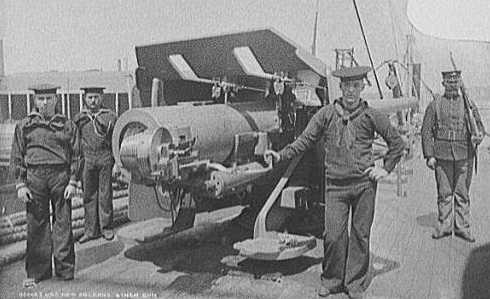 6 (15.2 cm) gun on USS New Orleans circa 1898